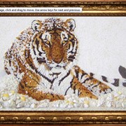 Картина из янтаря Тигр в снегу
