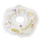 Круг на шею Baby Swimmer для купания детей от 0 до 24 месяцев прозрачный полуцвет+погремушка ;BS01T-B