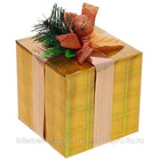 Коробка подарочная Новогодняя веточка, L10 W10 H10 см фото