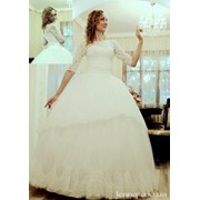 Свадебное платье с кружевом шантилье под заказ фото