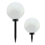 Светильник PL 250 “шар“ солнечная батарея 2 белых LED, 2 ножки 5 и 15см (15*43) фото