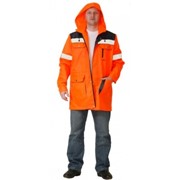 Куртка “МАГИСТРАЛЬ-ДОРОЖНИК“ удлиненная оранжевая с темно-синей отделкой и СОП фото