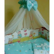 Комплект детского постельного белья ТМ“ASIK“ “Мишки с лейками“, бирюзовый фото