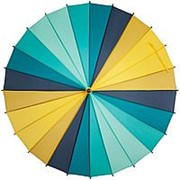 Зонт-трость «Спектр», бирюзовый с желтым фотография