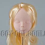 Голова куклы 4,5 см с светло-русыми волосами 15см/2пряди 570688 фотография