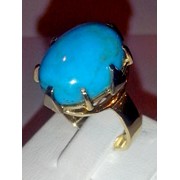 Кольцо с бирюзой .Аризонская натуральная голубая бирюза . фотография
