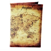 Обложка для паспорта из кожзама Карта мира фото
