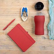 Набор подарочный SILKYWAY: термокружка, блокнот, ручка, коробка, стружка, красный фото