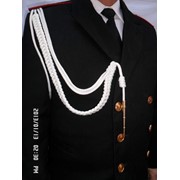Аксельбант уставной офицерский (младший офицерский состав, 1 коса, 1 наконечник) капроновый шнур белого цвета