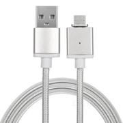 Data cable Magnetic Micro-USB Aluminum Silver фотография