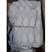 Кухонные полотенца из льняной ткани 60 см 5 шт серые ромбы фотография