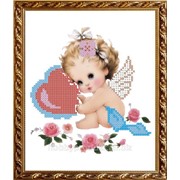 Рисунок на ткани для вышивания бисером “Ангелочек с валентинкой“ VKA5011 фотография
