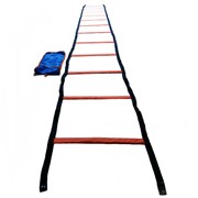 Лестница координационная для тренировок 5,4м, 12 пласт. перекладин на липучке