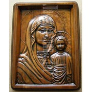 Иконы сувенирные деревянные, с элементами ручной резьбы по дереву, Украина фотография