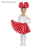 Карнавальный набор «Милашка», ободок, юбка, 3-6 лет, цвет красный фото