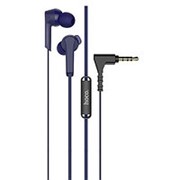 Наушники вкладыши с микрофоном Hoco M72 Admire Blue, мобильная гарнитура, угловой штекер, синие фото
