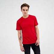 Футболка мужская однотонная, цвет красный, размер 56 фото