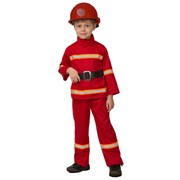 Карнавальный костюм для детей Батик Пожарный в каске детский, 32 (122 см) фото