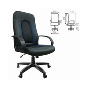 Компьютерное кресло Brabix “Strike EX-525“, ткань серая, экокожа черная/синяя фотография