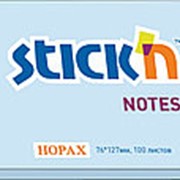 Бумага для заметок с клеевым краем STICK'N HOPAX , 76*127 мм, голубой, 100 л фотография