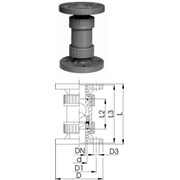 Шаровой обратный клапан тип 360, PVC-UС фиксированными рифлеными фланцами, метрическими