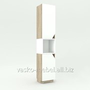 Шкаф-пенал, Аванти 708 Корпус Дуб сонома, фасады белые, вставка белая фотография