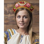 Кокошник Вдохновение на бордовом, взрослый СМ-2016529 фото