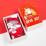 Набор новогодних носков Крошка Я 'Give Joy', 4 пары, 6-8 см фото