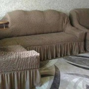 Чехлы жатка с оборкой на 3-х местный диван фото
