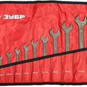 Набор ЗУБР Ключи рожковые, серия Т-80, хромованадиевая сталь, оцинкованные, 6-32мм, 12шт фото