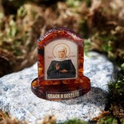 Икона из латуни и янтаря “Матрона Московская“ фото
