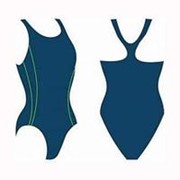 Купальник Atemi для бассейна женский, пайпинг, BW6 (Синий+салатовый, 44, 2) фото