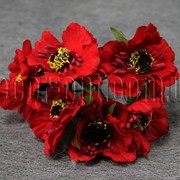 Букет красных цветов из ткани 4352 фотография