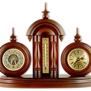 Настольные часы с барометром и термометром 36х27см. арт.Н-3-Б