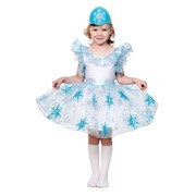 Детский карнавальный костюм Снежинка серебряная, р-р 28-30, рост 92-110 см фото