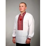 Вышиванка мужская белая с красной вышивкой (chs-2-26) фото