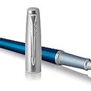 Parker Ручка-роллер Parker Urban Premium Dark Blue CT, толщина линии F, хром Цвет корпуса Сине-серебристый фото