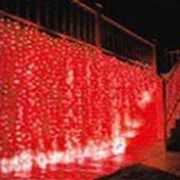 Светодиодный дождь ( LED Плей Лайт), 2*1.5м, красные диоды, мерцающий фото