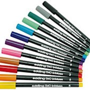 Набор маркеров Edding 1340 с наконечником в виде кисти, 10 цветов в наборе (дисплей 51.150) в пластиковом пенале фотография