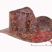 Шляпа мужская кожаная фото