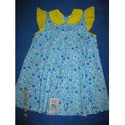 Платье для девочки летнее трикотажное ярко-голубое фото