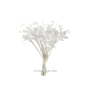 Лилия на проволоке /d 20 мм, 20 шт/, белый (с жемчугом) фото