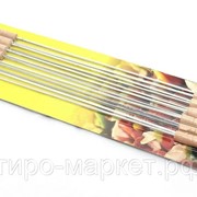 Набор шампуров Кт 12 штук, деревянная ручка на блистере фото