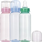 Бутылочка для кормления цветная, 250 мл, от 0 мес., цвета МИКС фото