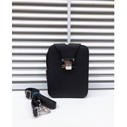 Женская сумка с интересной застежкой и кошельком 14 х 20 см черная фото