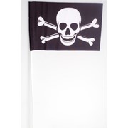 Флажок «Пиратский с костями» на палочке (15x23 см) фото