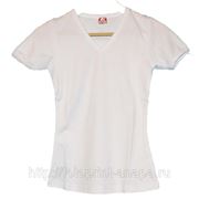 Фото на футболке Женская сэндвич V-горло р. 50 (XL) фотография