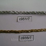 Тесьма плетеная отделочная Косичка золото и серебро 3 и 7мм