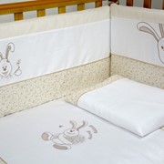 Детский постельный комплект Veres "Happy Banny beige" 6 единиц