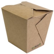 Бумажный контейнер для вок Крафт BioBox 500 мл фото